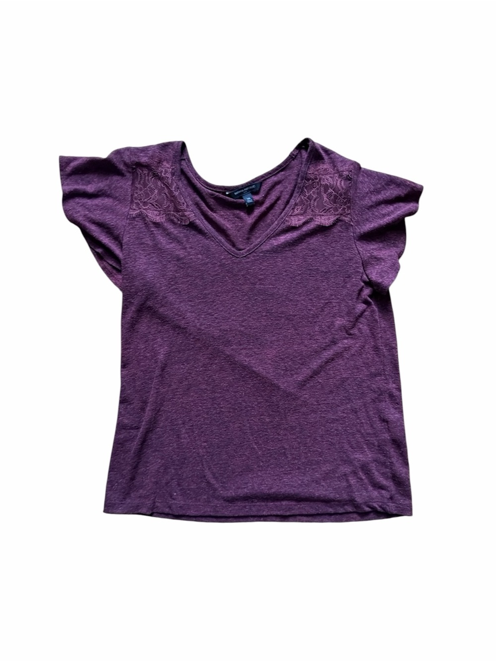 Women’s V-Neck Lace-Detail Short Sleeve Top
